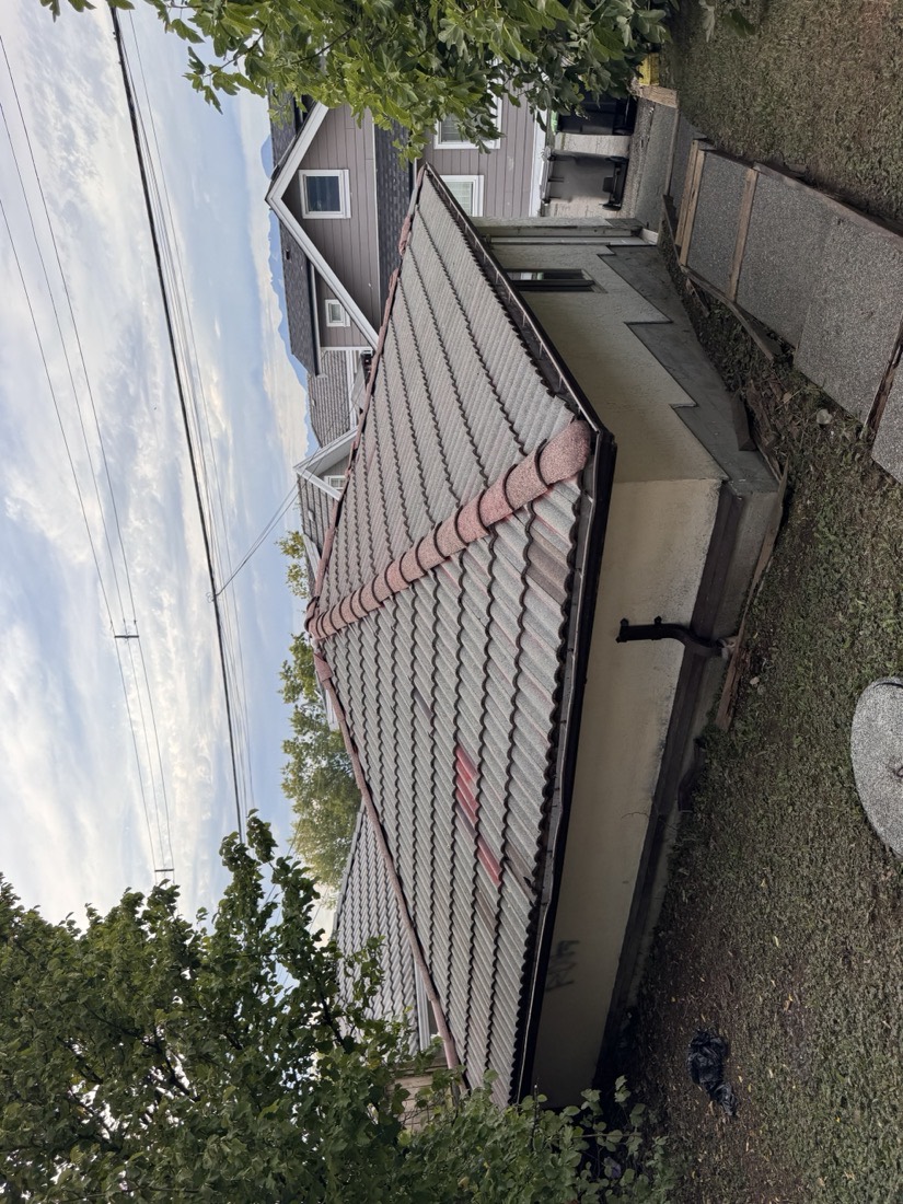 Tile roof restoration before painting